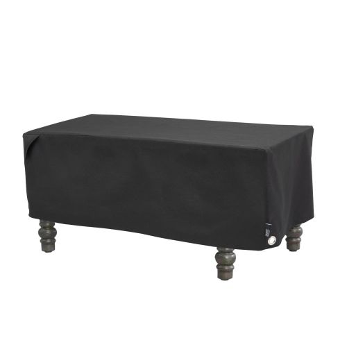 Black Diamond Patio Ottoman/Coffee Table/Fire Pit Cover, Waterproof, 48"L x 25"W x 18"H, Black