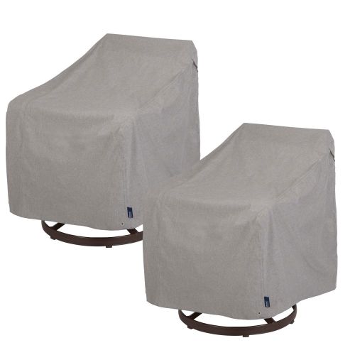 Garrison Patio Swivel Lounge Chair Cover, Waterproof, 37.5"L x 39.25"W x 38.5"H, 2-Pack, Granite
