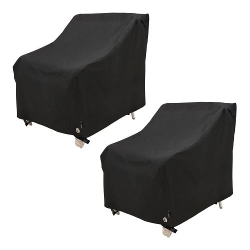 Black Diamond Patio Lounge Chair Cover, Waterproof, 35"L x 38"W x 31"H, 2-Pack, Black