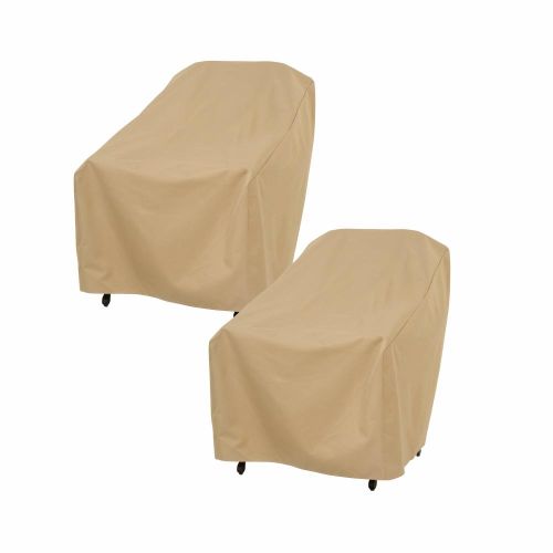 Basics Patio Chair Cover, 27"L x 34"W x 31"H, 2-Pack, Khaki