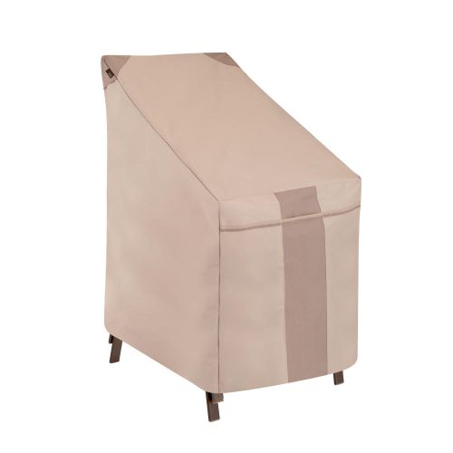Monterey Stackable High Back Chair & Bar Stool Cover, 25.5"L x 35.5"W x 45"H, Beige
