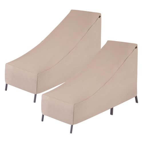 Chalet Patio Chaise Lounge Cover, 65"L x 28"W x 29"H, 2-Pack, Beige