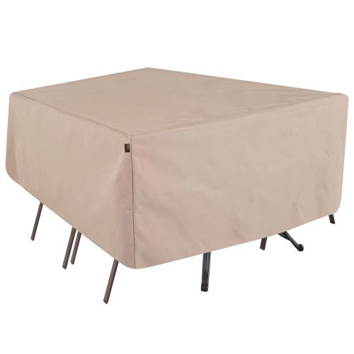 Chalet Rect/Oval Patio Table & Chair Set Cover, 72"L x 44"W x 23"H, Beige