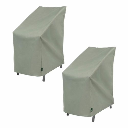 Basics Patio Stackable High Back Chair & Bar Stool Cover, 27" Square x 49"H, 2-Pack, Sage