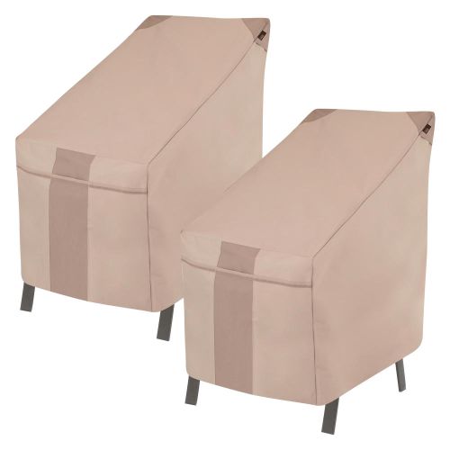 Monterey High Back Patio Chair Cover, 25.5"L x 35.5"W x 34"H, 2-Pack, Beige