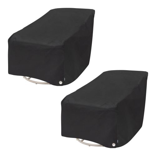 Black Diamond Patio Swivel Lounge Chair Cover, Waterproof, 37.5"L x 39.25"W x 38.5"H, 2-Pack, Black