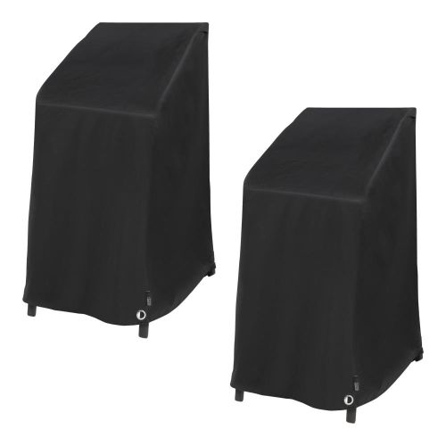 Black Diamond Stackable High Back Chair & Bar Stool Cover, Waterproof, 27"L x 27"W x 49"H, 2-Pack, Black
