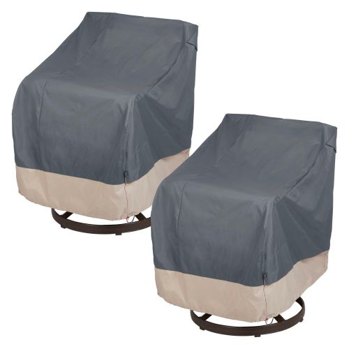 Renaissance Patio Swivel Lounge Chair Cover, 37.5"L x 39.25"W x 38.5"H, 2-Pack, Gray